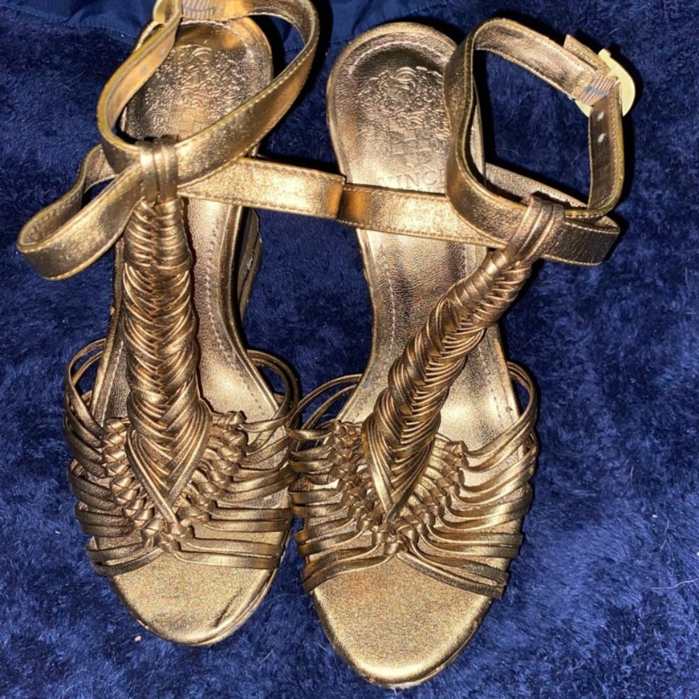 Vince Camuto Metallic Gold Heels women size 5.5